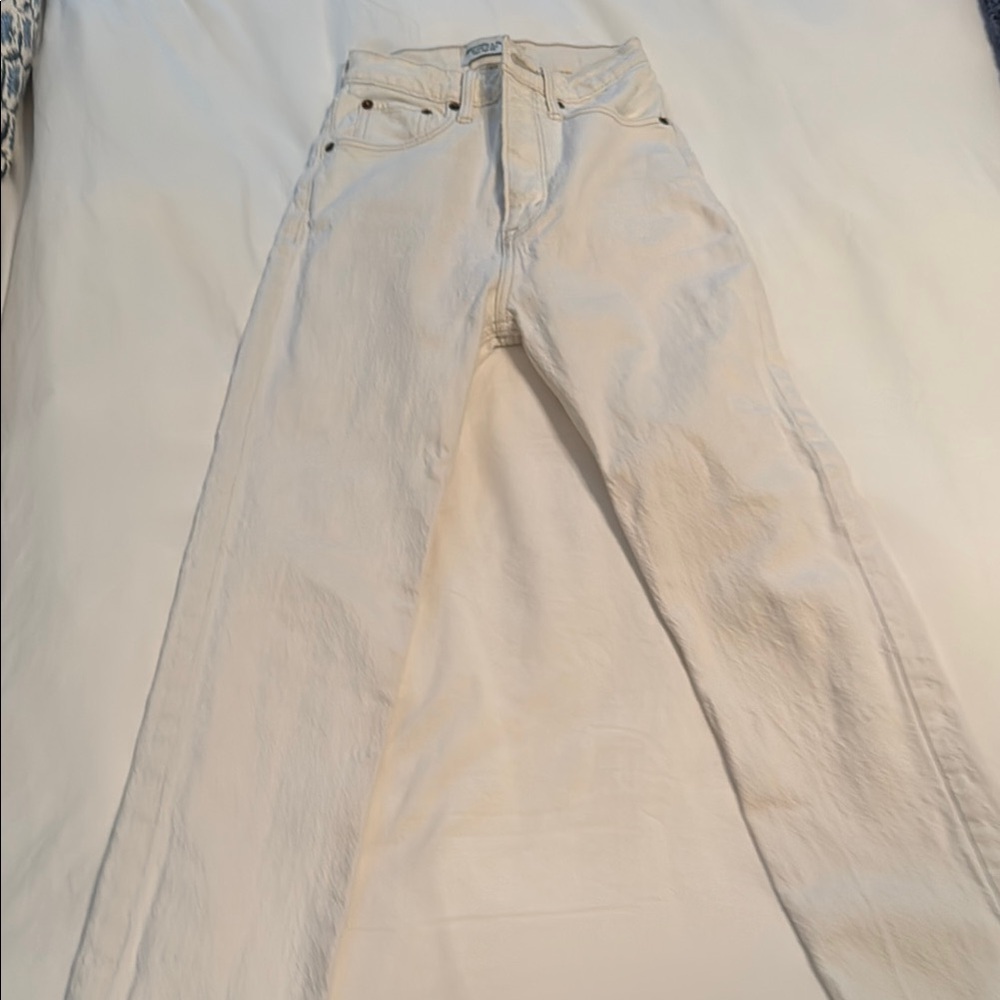Abercrombie & Fitch White Ankle Straight Jeans